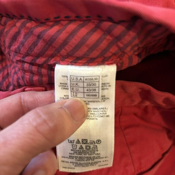 Brooks Brothers Clark Fit Salmon Chino Pants W31/L30 Cotton Mens Casual Wear - Picture 5 of 8